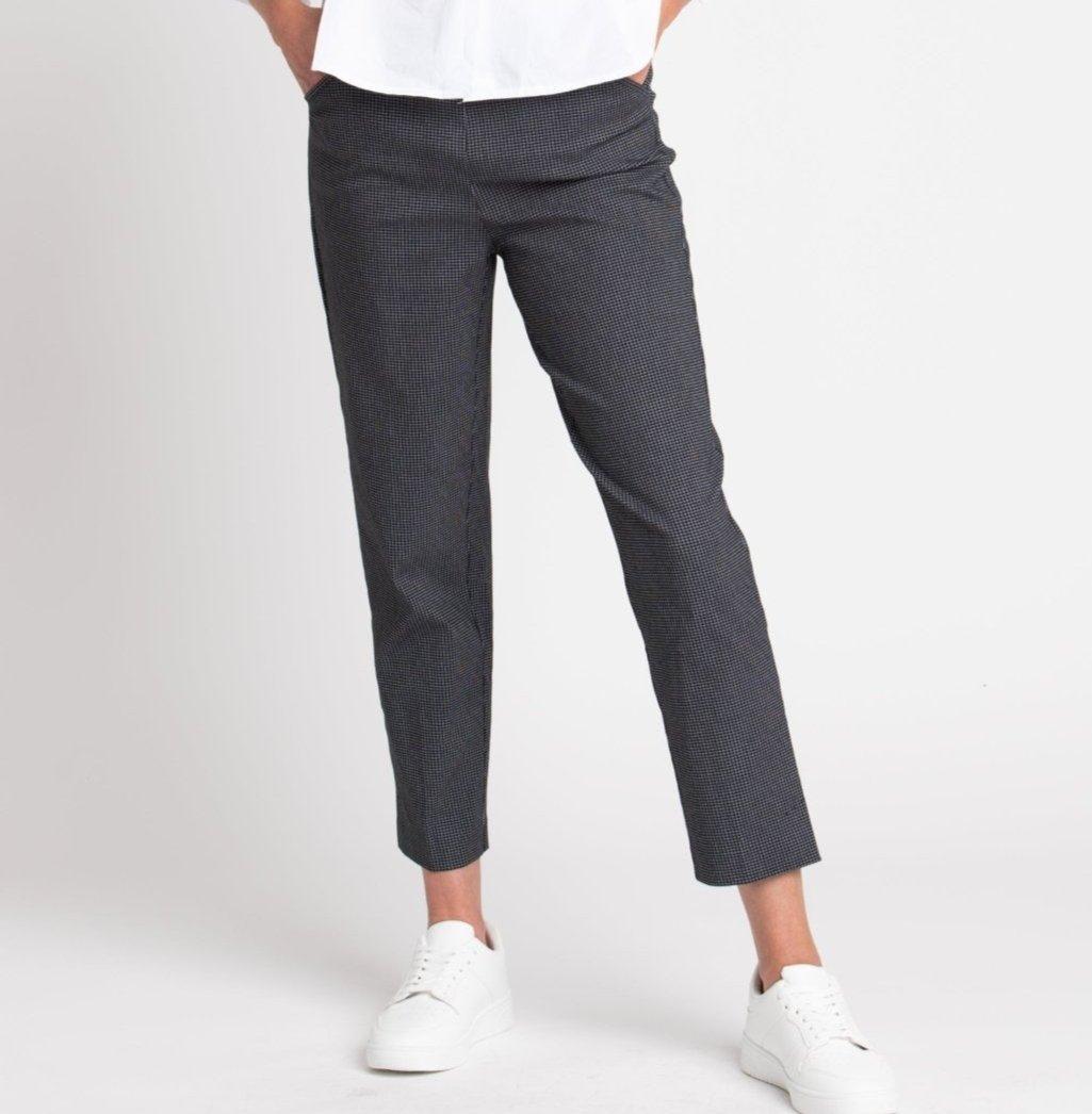 Roz & Ali Millennium Black Grid Pull On Ankle Pants Product Image