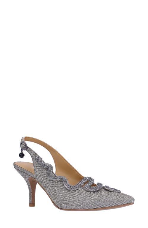 J. Renee Fedosia Glitter Fabric Rhinestone Embellished Snake Slingback Pumps Product Image