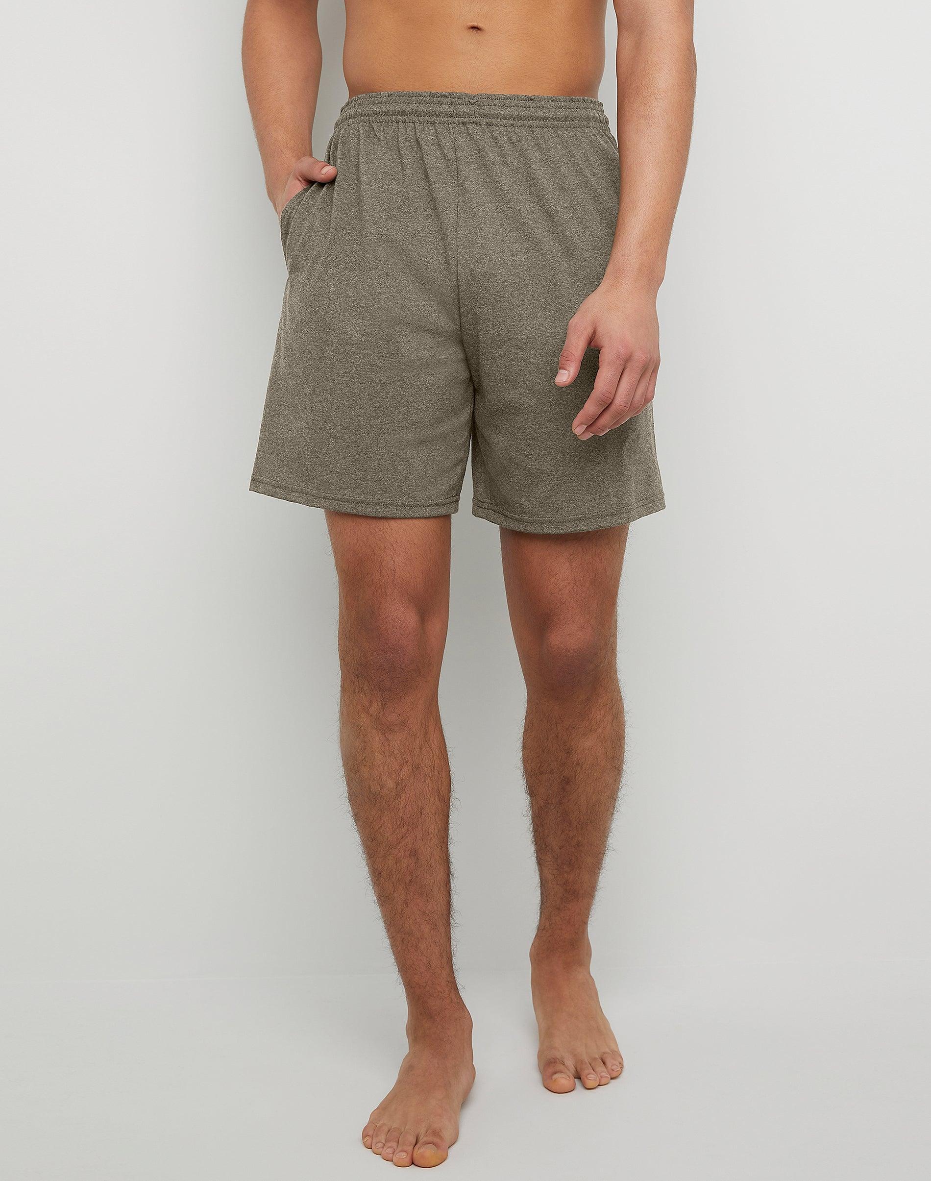 Mens Hanes ComfortSoft Jersey Pocket Shorts Grey Heather Product Image