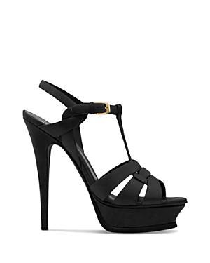 Saint Laurent Tribute Platform Sandals in Smooth Leather Product Image