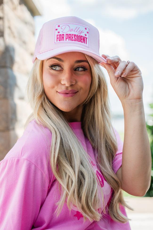 Dolly for President Light Pink Trucker Hat Product Image