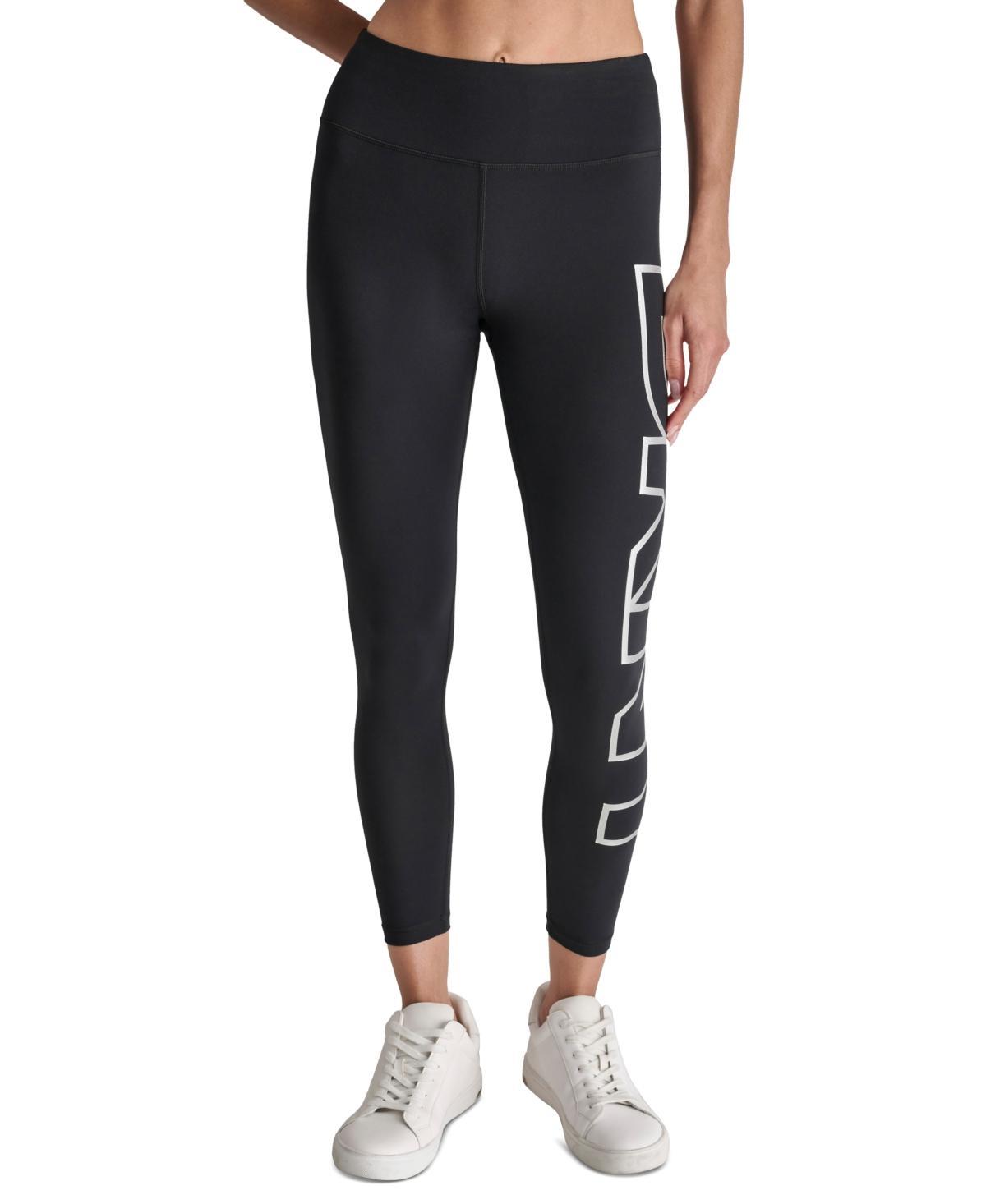 Dkny Sport Womens High-Rise Logo Graphic 7/8 Leggings - Black Product Image