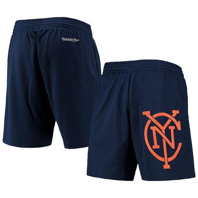 Mens Mitchell & Ness New York City FC Monogram Shorts Blue Product Image