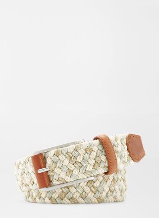 Peter Millar Mens Cotton Mlange Braided Belt | Color: Stone | Size: 40 Product Image