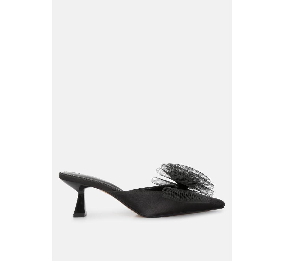 London Rag Asma Organza Womens Heeled Mules Silver product image