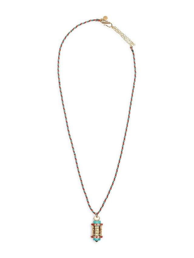 Womens Mot De Passe 18K-Gold-Plated & Mixed-Media Pendant Necklace Product Image