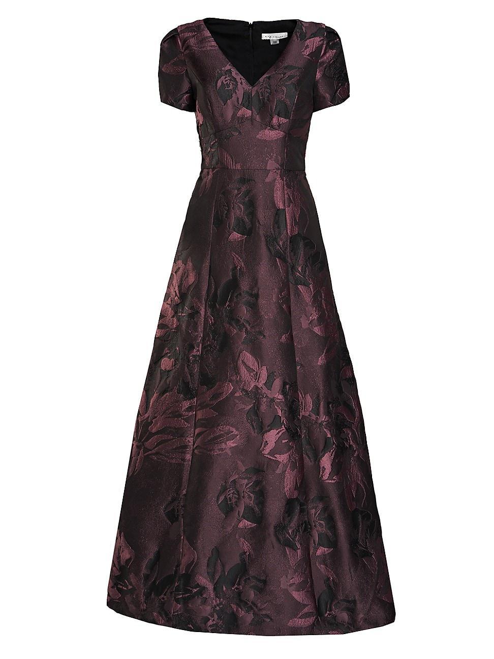 Kay Unger Rowena Metallic Jacquard Ballgown Product Image