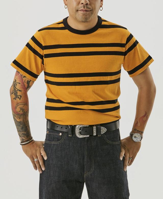 9.8 oz IVY Style Striped T-Shirt - Yellow/Black Product Image