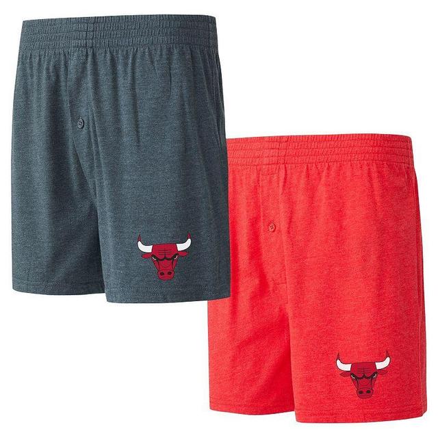 Mens Concepts Sport Red/Charcoal Chicago Bulls Two-Pack Jersey-Knit Boxer Set Product Image