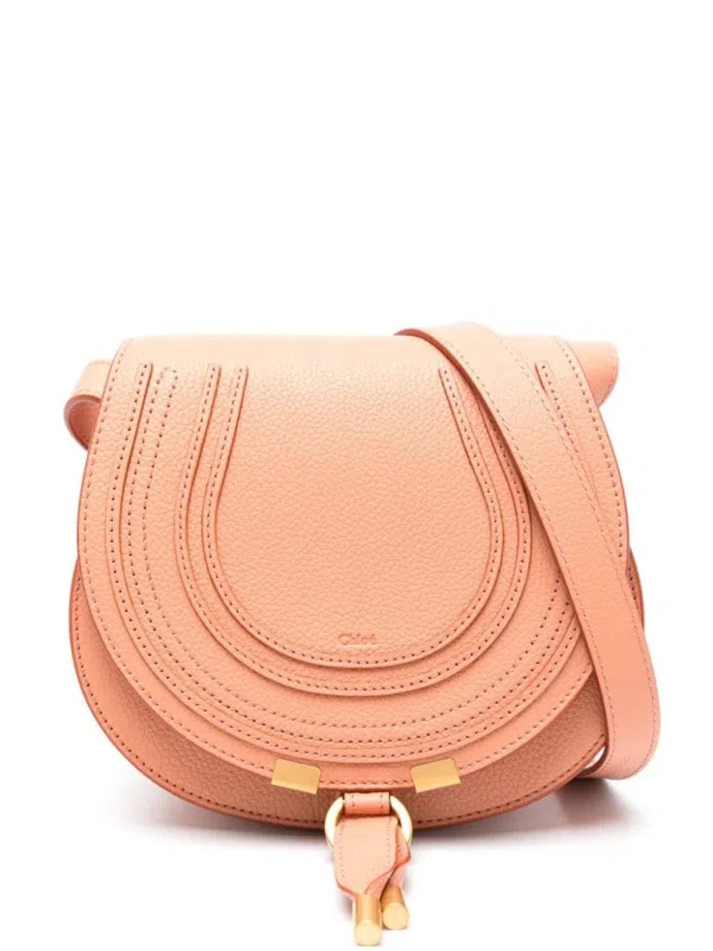 Marcie Small Leather Crossbody Bag In Pink Product Image