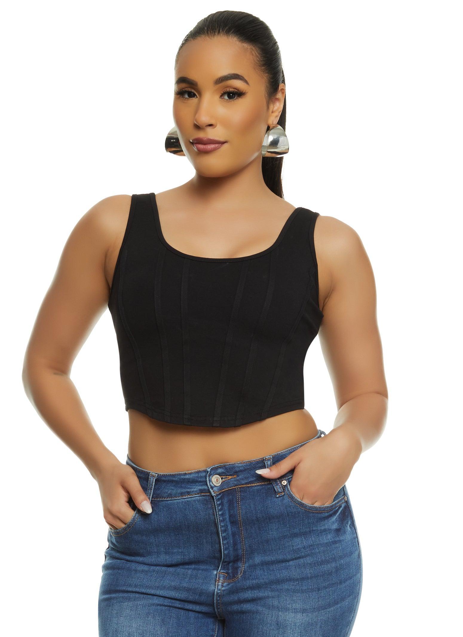 Womens Snatched Cropped Tank Corset Top Product Image