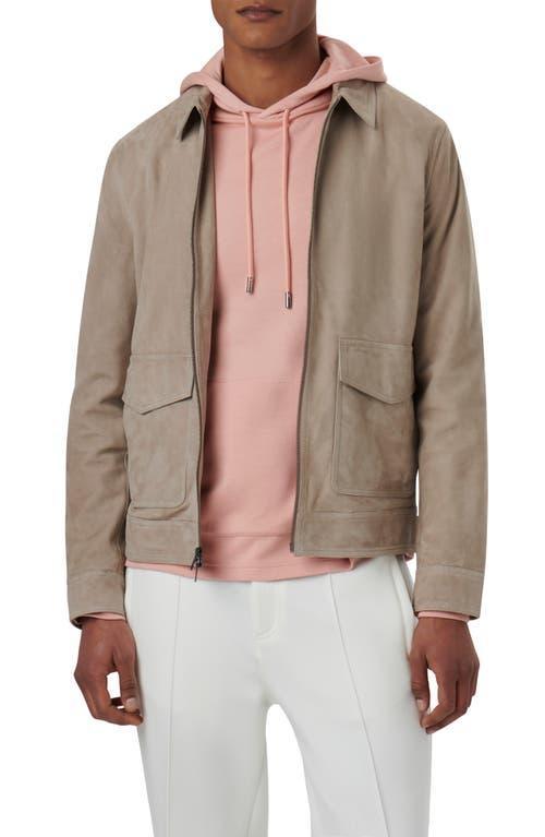 Bugatchi Full Zip Suede Bomber Jacket Product Image