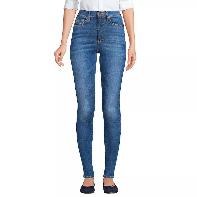 Lands End Womens High Rise Stretch Denim Skinny Jeans Product Image