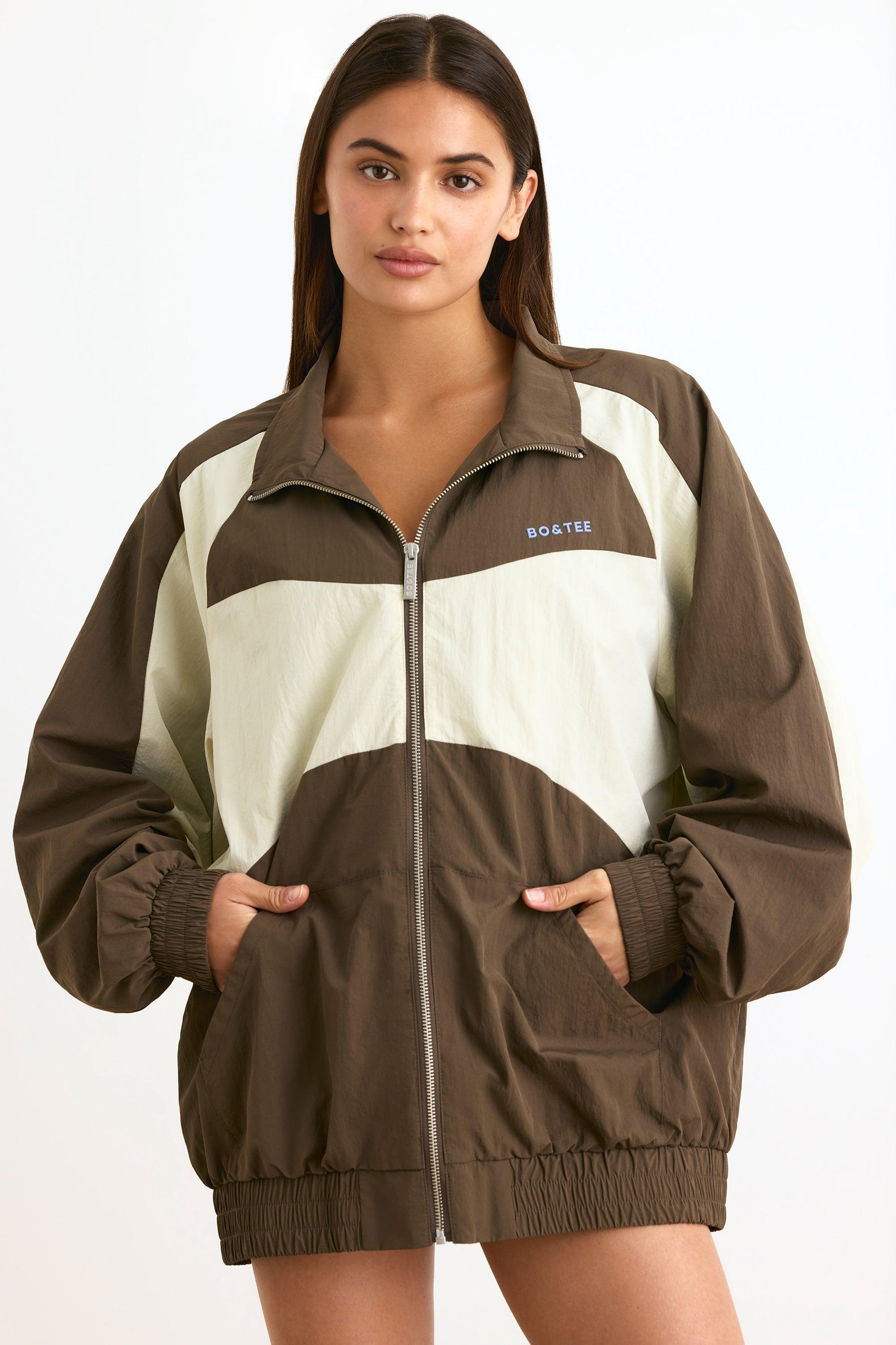 Colourblock Track Jacket in Espresso Product Image