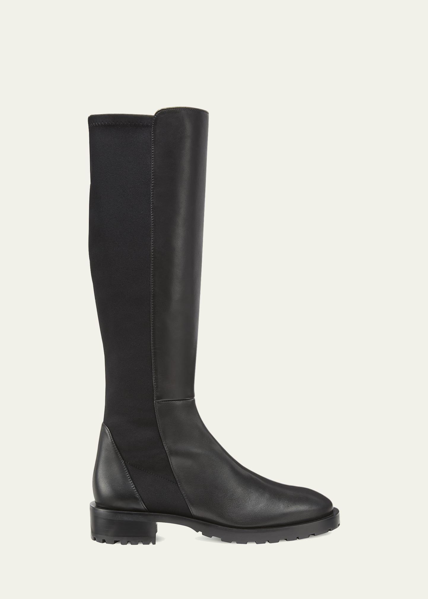 5050 Leather Lug-Sole Knee Boots Product Image