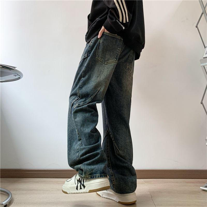 Mid Rise Washed Straight Leg Jeans product image