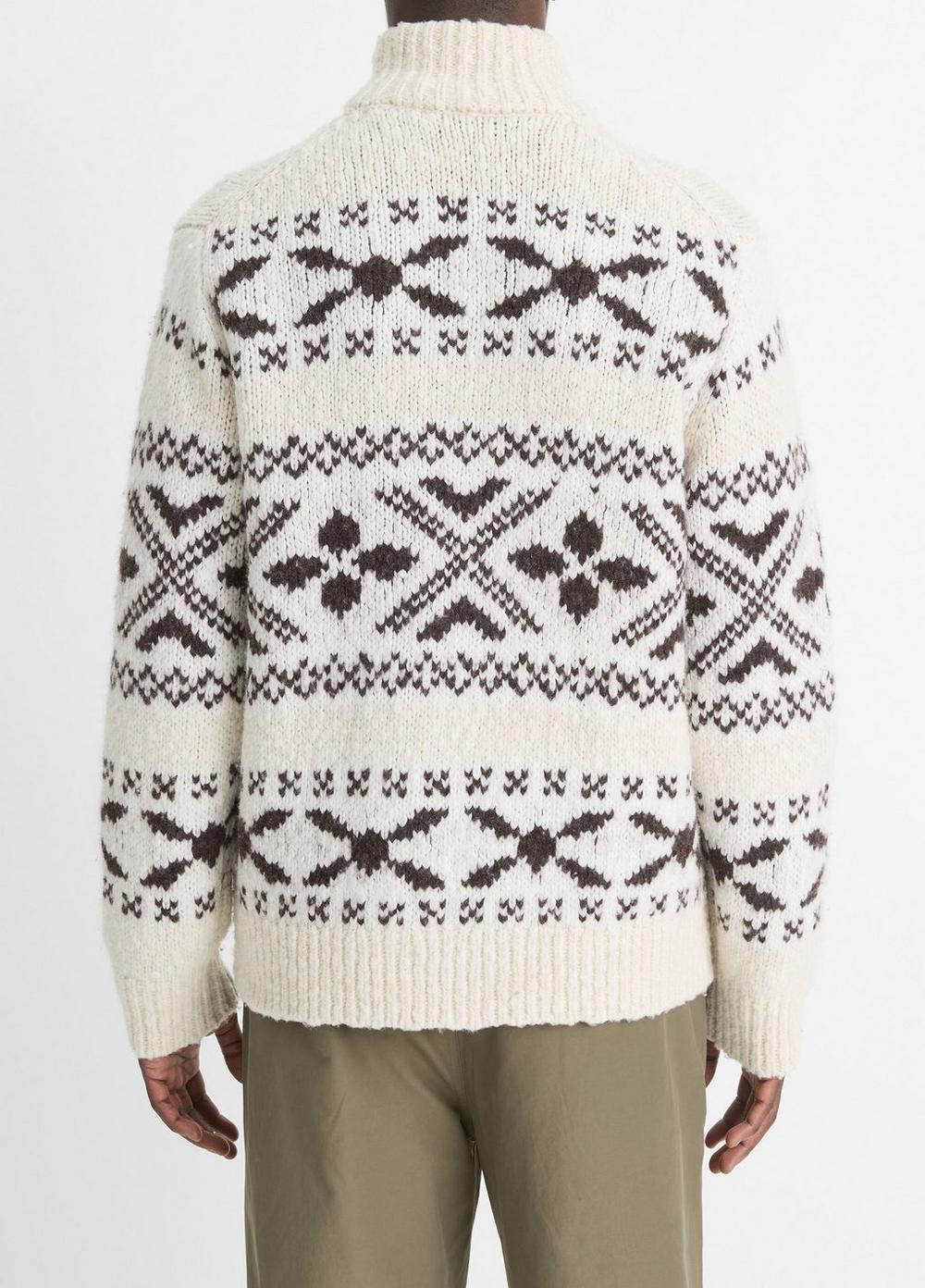 Fair Isle Wool-Blend Full-Zip Sweater Product Image