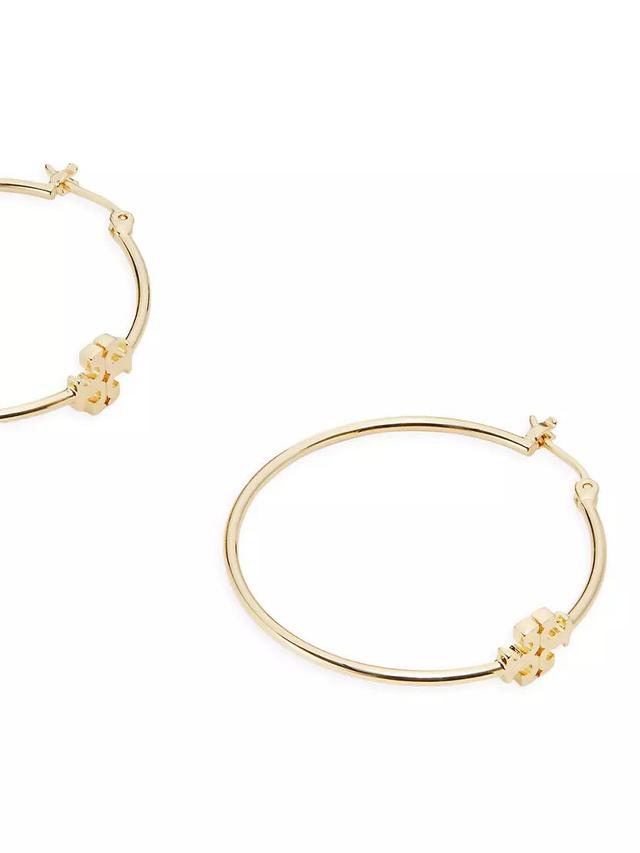 Eleanor 18K-Gold-Plated Logo Hoop Earrings Product Image