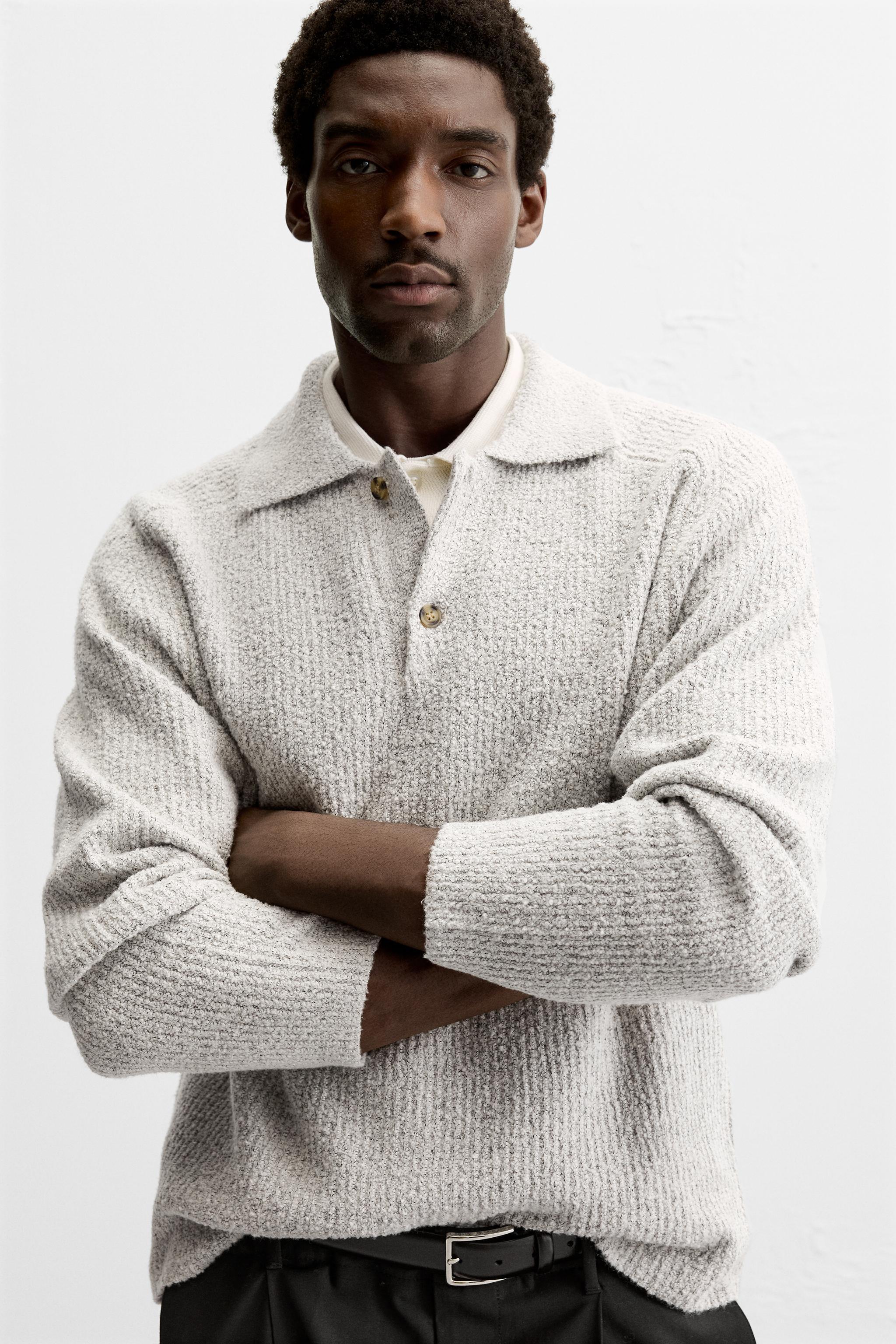 TEXTURED BOUCLÉ POLO SHIRT Product Image