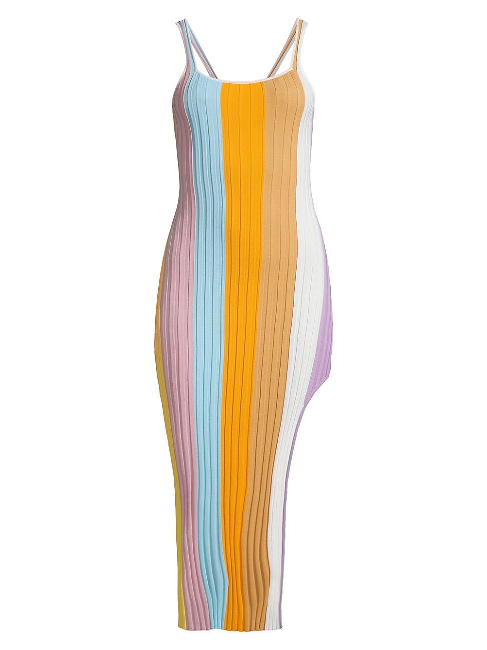 Piper Striped Slit Midi Dress Product Image