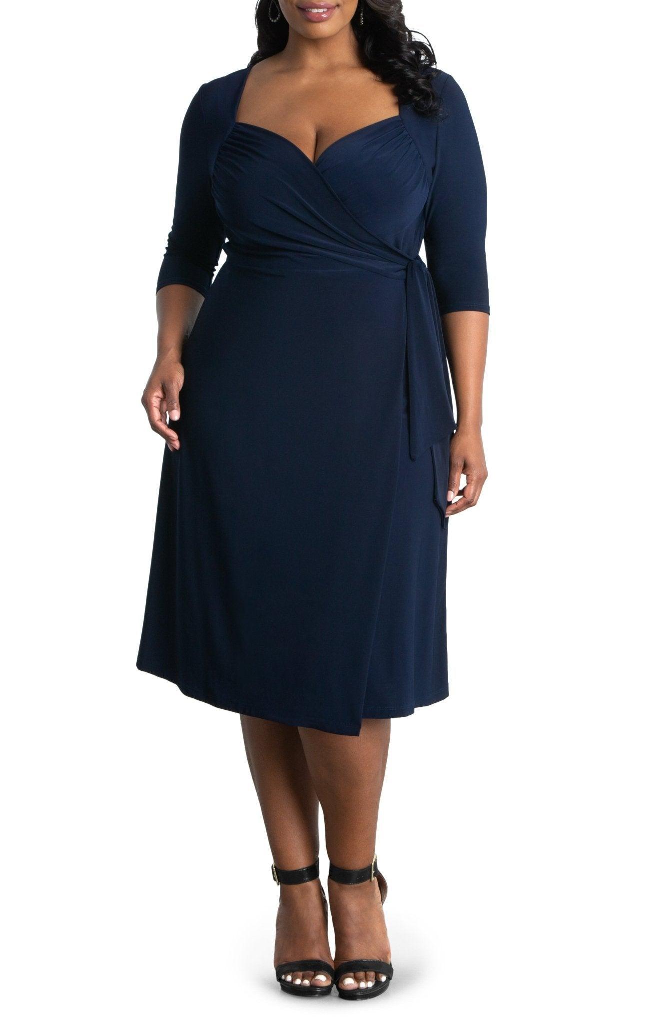 Sweetheart Knit Wrap Dress - Plus Product Image