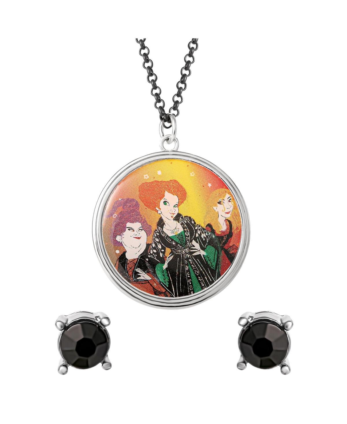 Disney Hocus Pocus Womens Costume Earrings and Necklace Set - Hocus Pocus Necklace with Black studs - Black Product Image