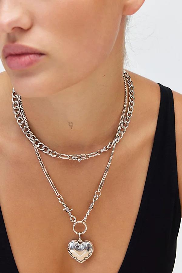 Ember Heart Layered Necklace Womens at Urban Outfitters Product Image