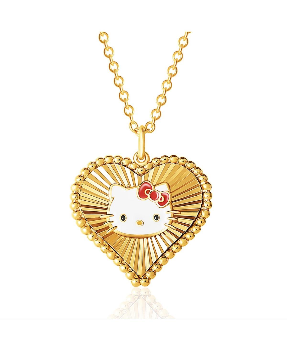 Sanrio Hello Kitty Womens Starburst Heart Pendant Necklace, 18 - Authentic Officially Licensed Product Image