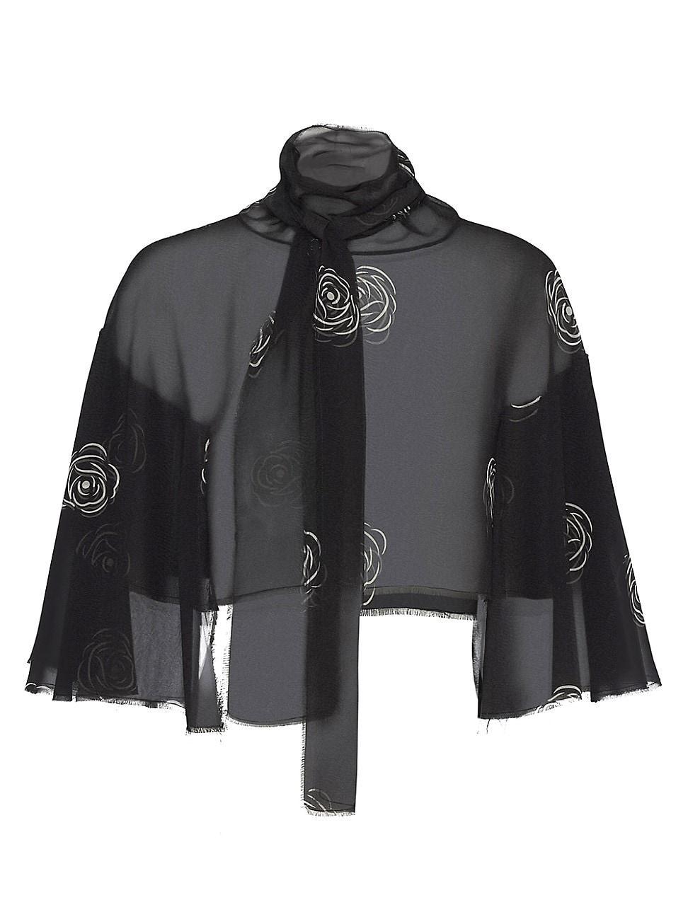 Womens Print Silk Cape Top Product Image