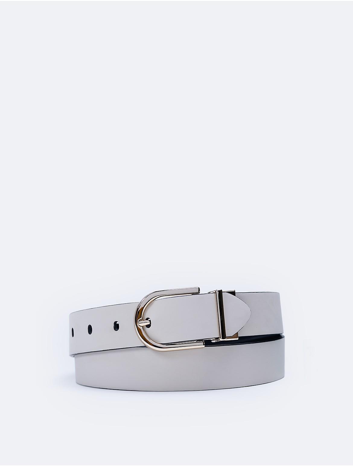 Calvin Klein Womens Reversible Round Buckle Belt - Multi - M Product Image