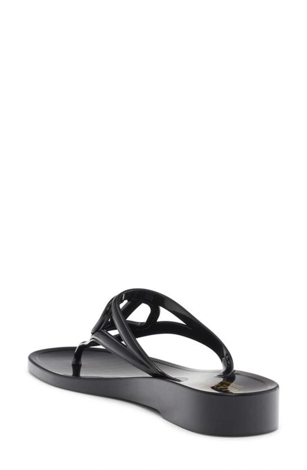 Vlogo Jelly Wedge Flip Flop In Black Product Image