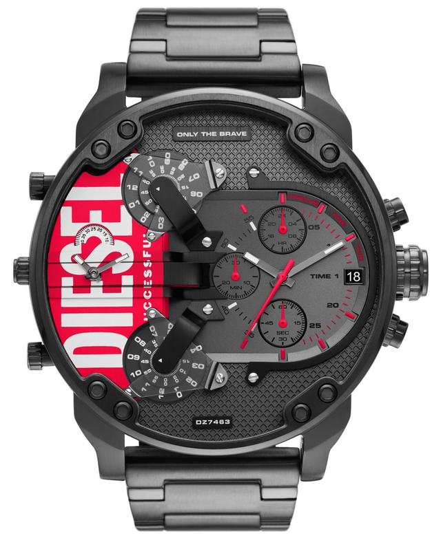 Diesel Mens Chronograph Mr. Daddy 2.0 Black-Tone Stainless Steel Bracelet Watch 57mm Product Image