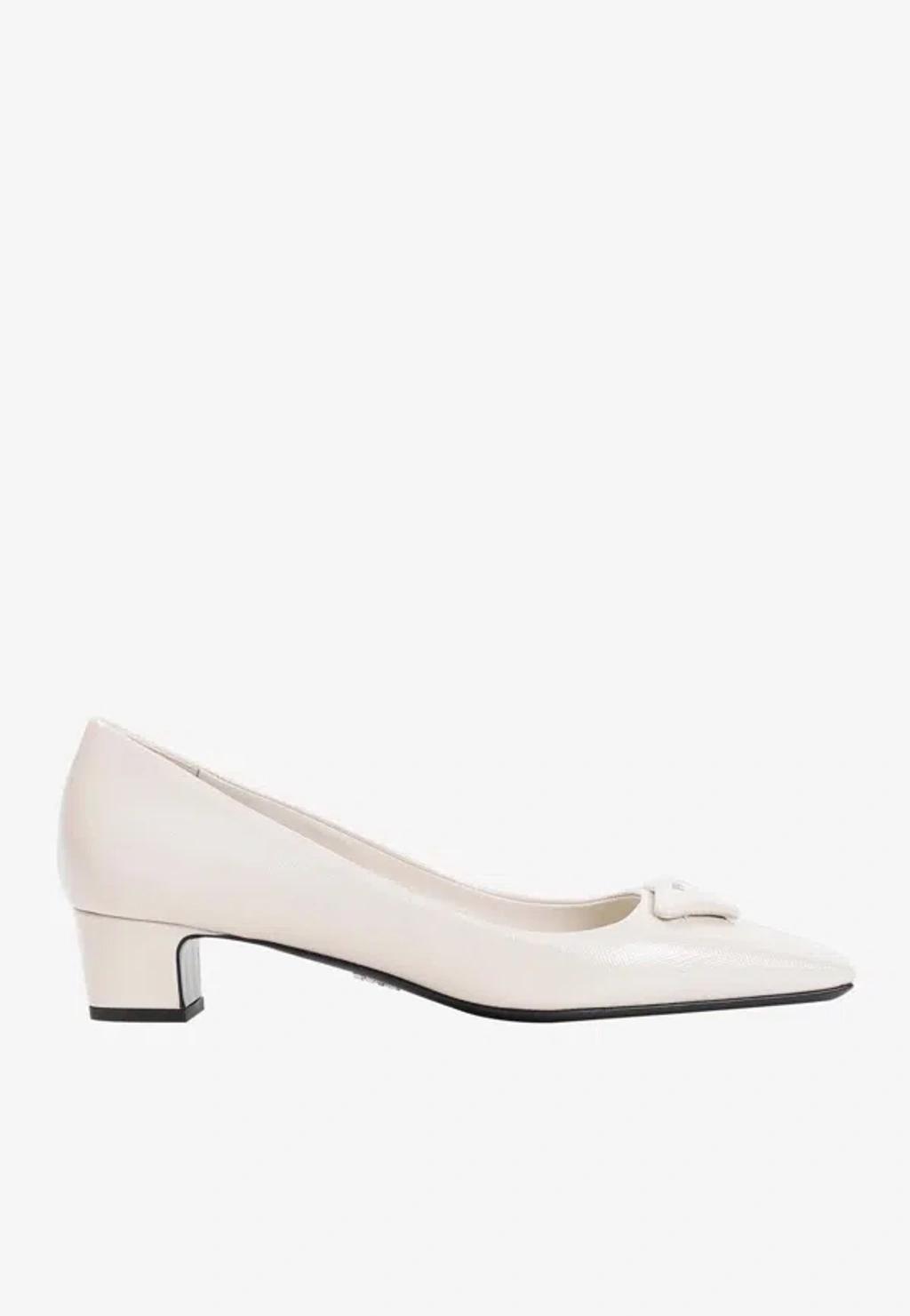 35 Logo Leather Pumps In White product image