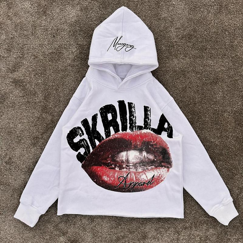 Street Hip Hop Mouth Print Hoodie Product Image