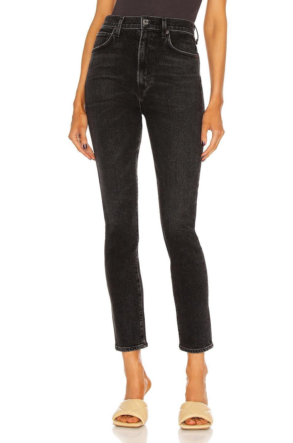 AGOLDE Pinch Waist Skinny in Black. - size 23 (also in 26) Product Image