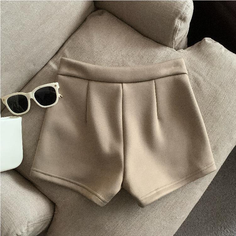 High Waist Plain Shorts Product Image