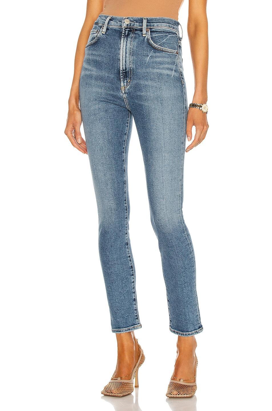 AGOLDE Pinch Waist Skinny in Amped - Blue. Size 23 (also in ). Product Image