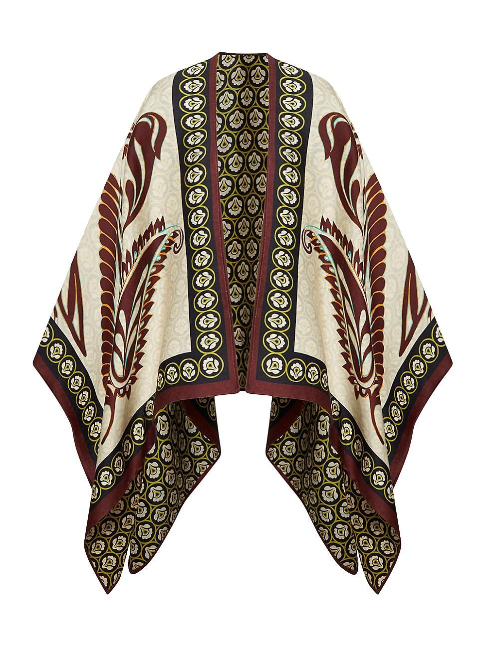 Womens Printed Cotton Cape Product Image