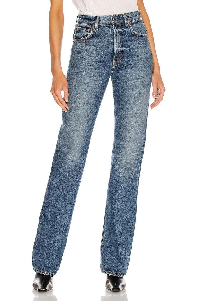 GRLFRND Melanie High Rise Boot Cut in Los Feliz - Denim-Medium. Size 24 (also in 25, 26). Product Image