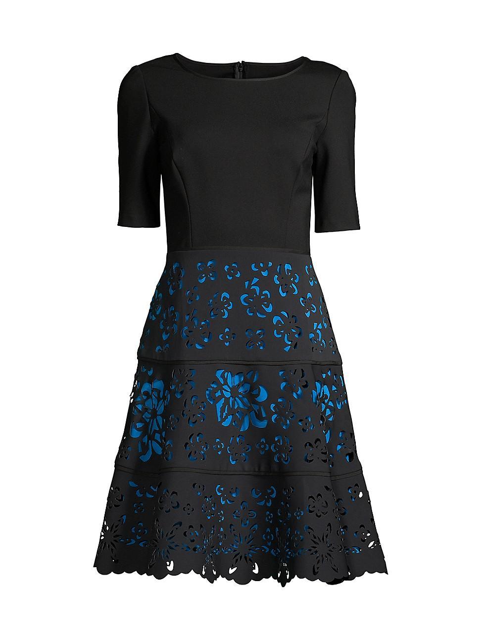 Womens Laser Cut Crepe Dress Product Image