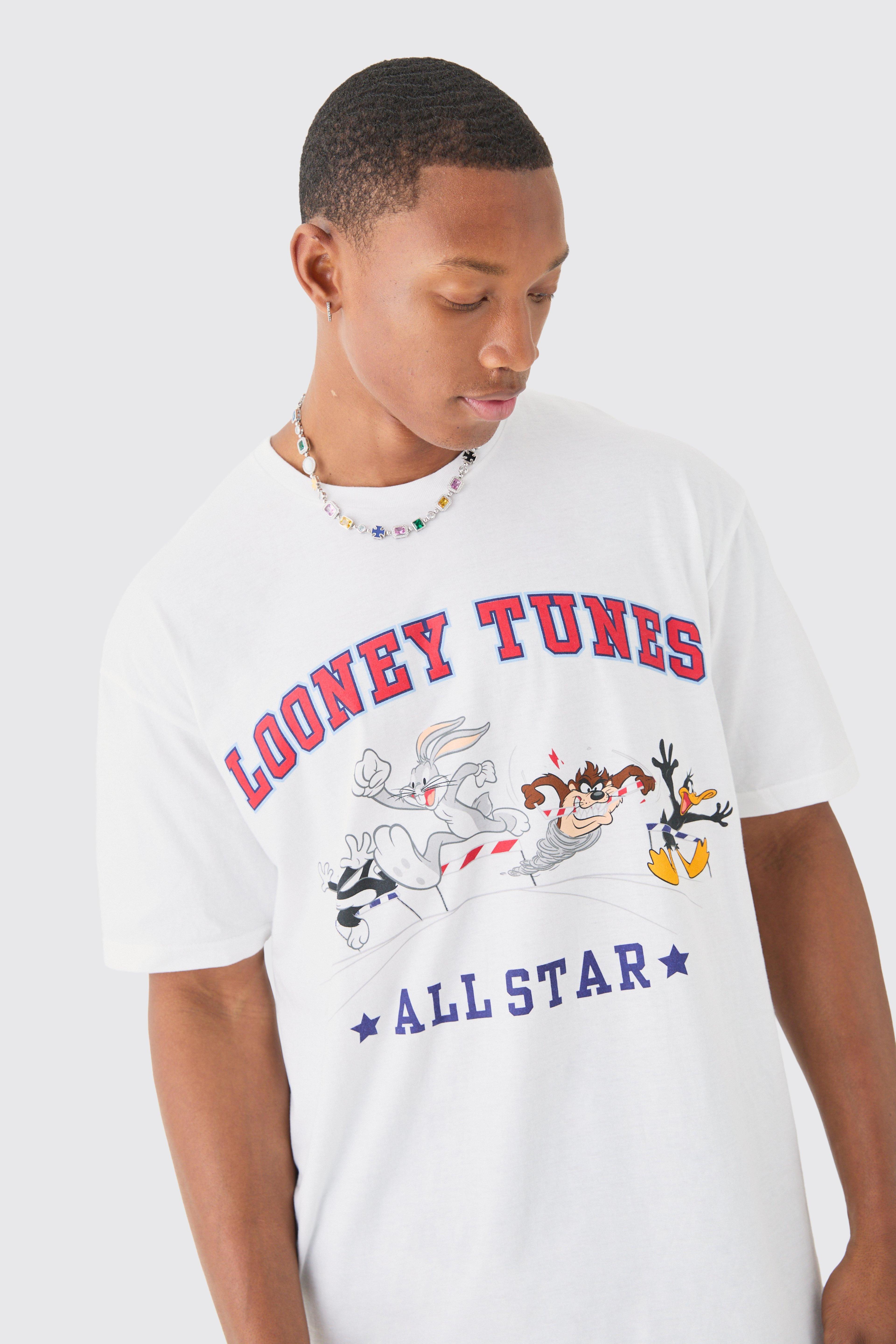 Oversized All Stars Looney Tunes Varsity License T-shirt | boohooMAN USA Product Image