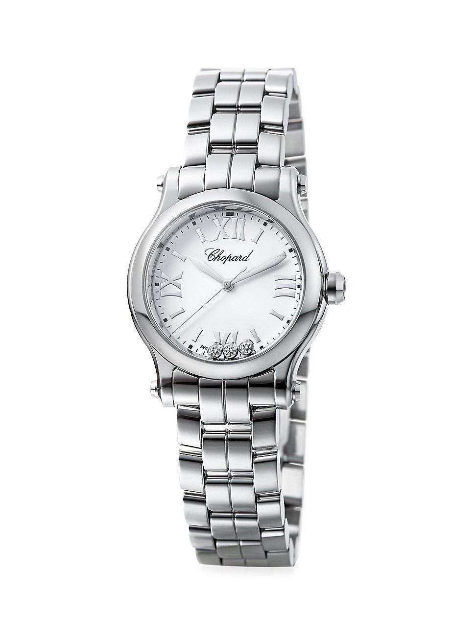 Womens Happy Sport Stainless Steel & Diamond Bracelet Watch Product Image