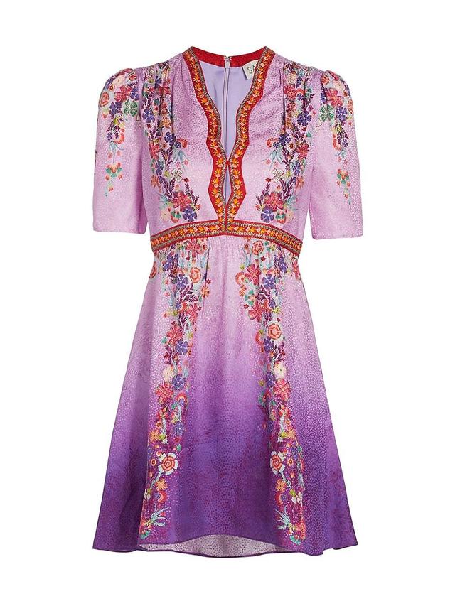 Womens Tabitha Floral Silk Minidress Product Image