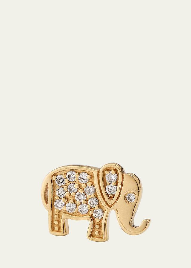 Womens 14K Yellow Gold & 0.06 TCW Diamond Elephant Stud Earrings Product Image