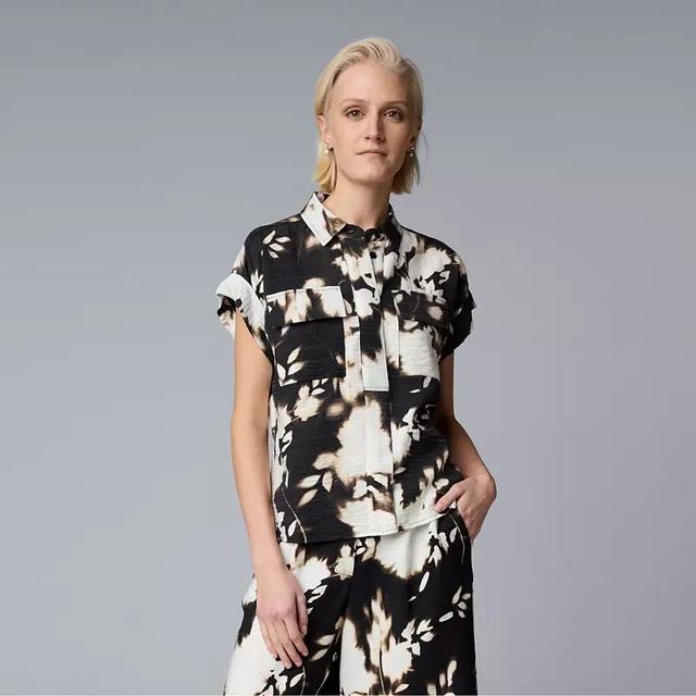 Womens Simply Vera Vera Wang Short Sleeve Shirt Product Image