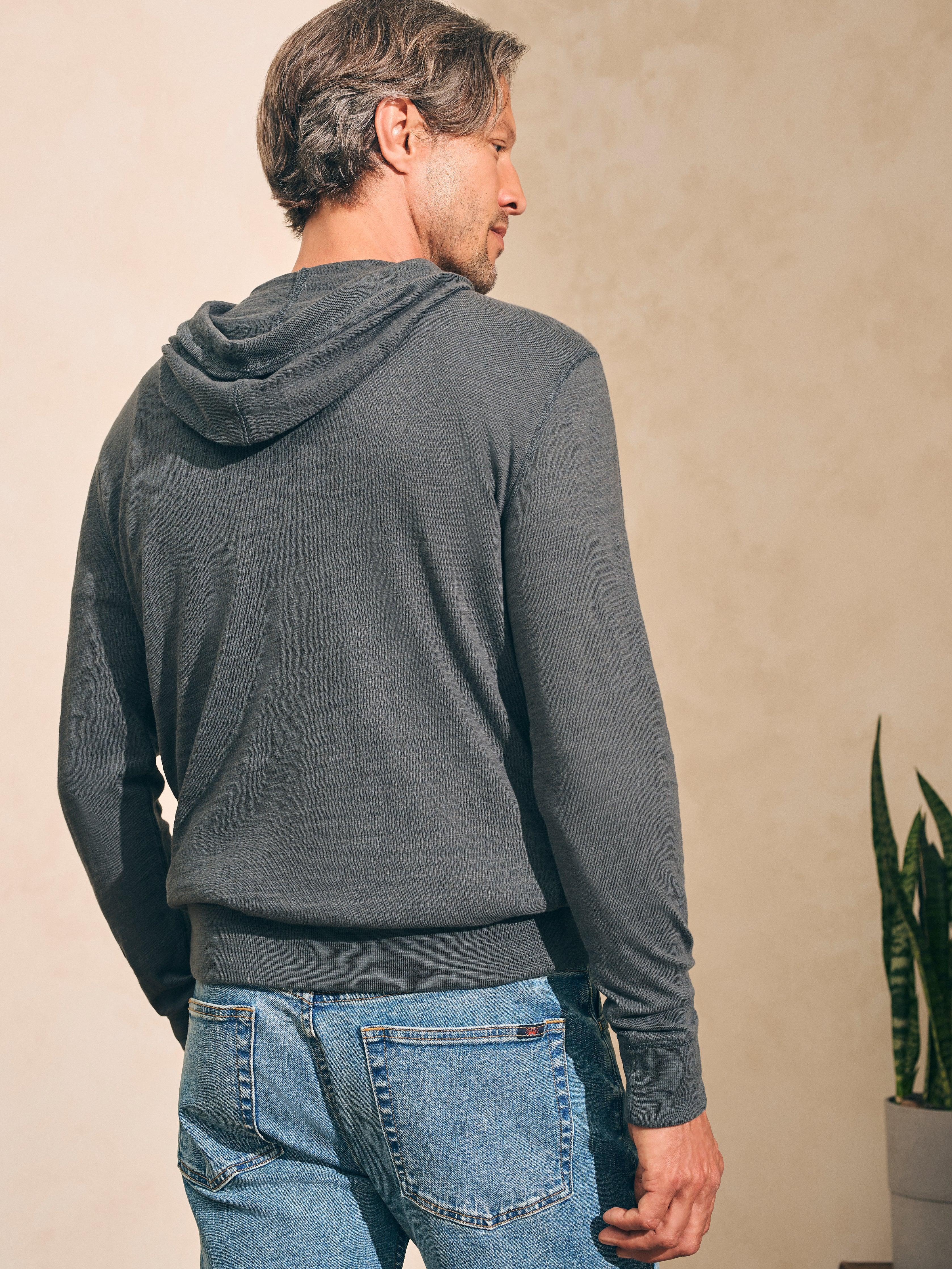 Sunwashed Slub Hoodie - Graphite Male Product Image