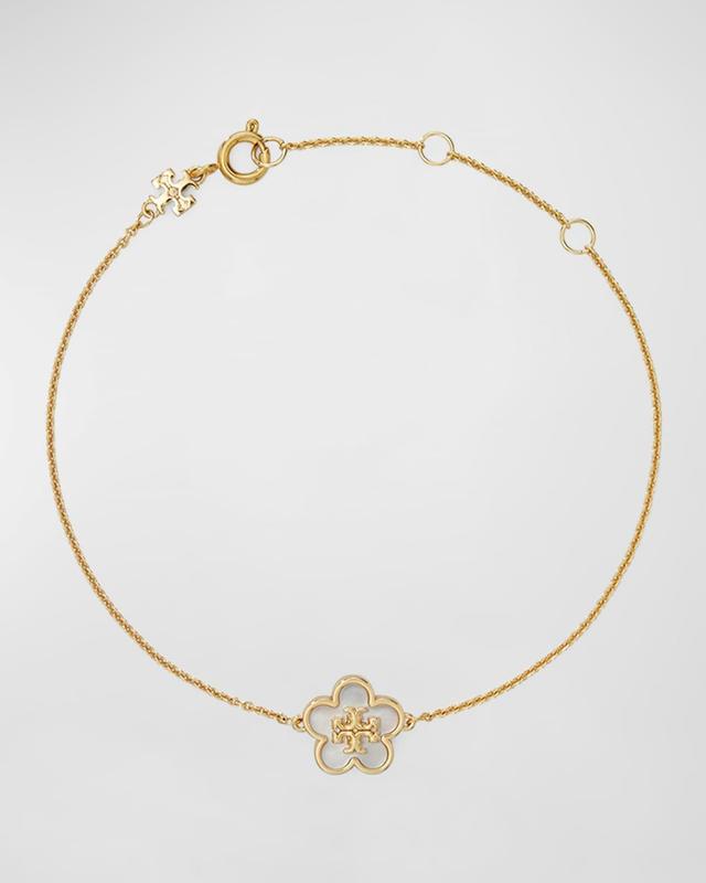 Tory Burch Kira Mother-of-Pearl Flower Charm Bracelet Product Image