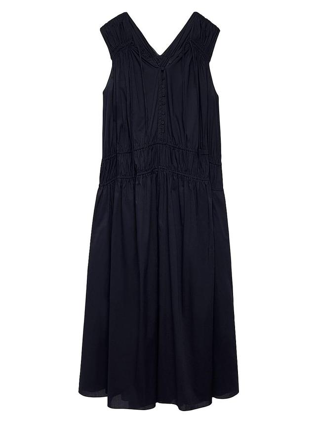 Womens Gathered V-Neck Maxi Dress Product Image