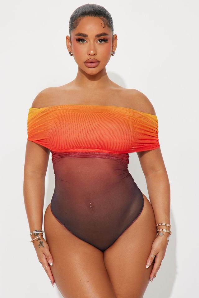 Watching Sunsets Mesh Bodysuit - Multi Color Product Image