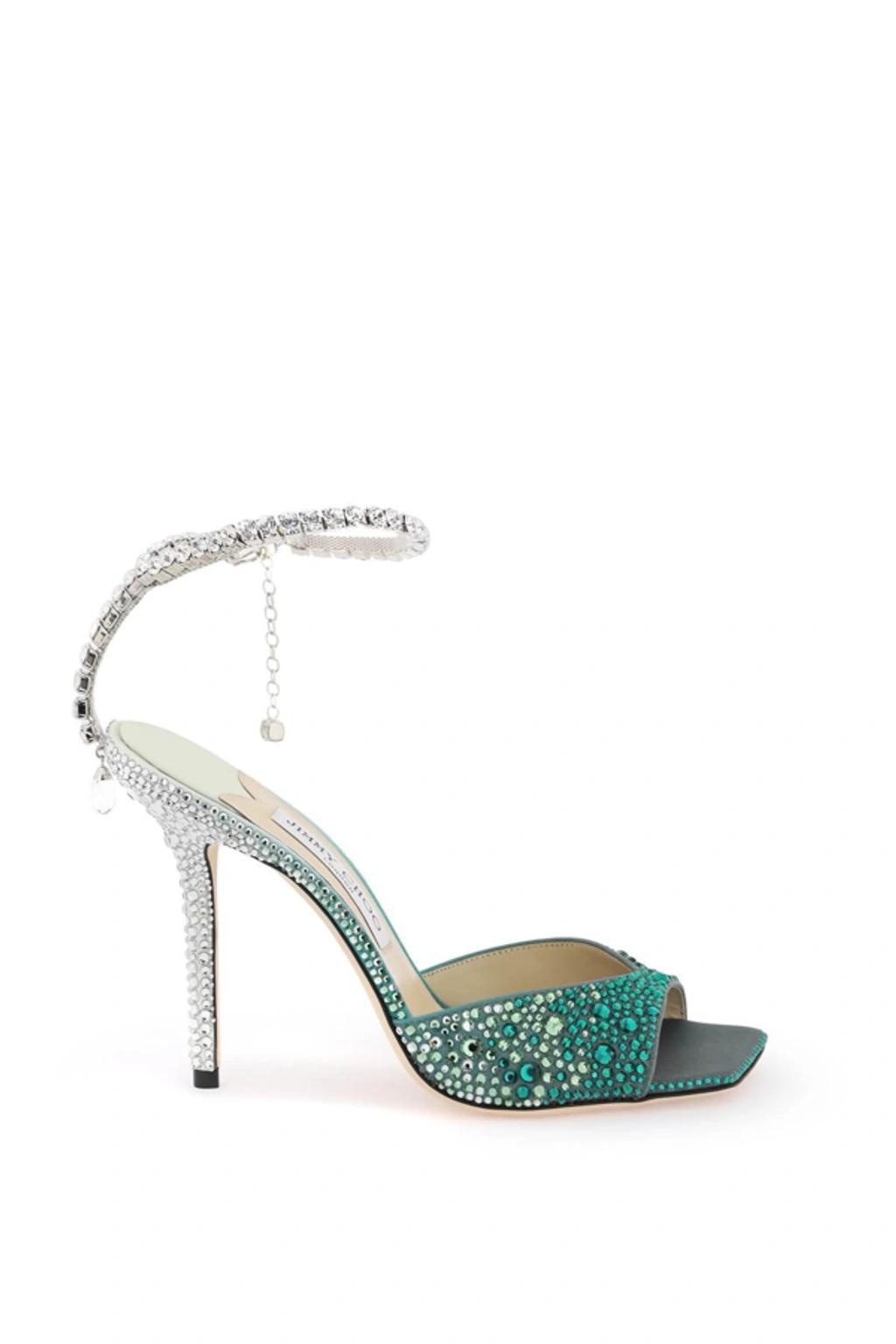 Saeda 100 Satin Crystal Sandals In Mixed Colours Product Image